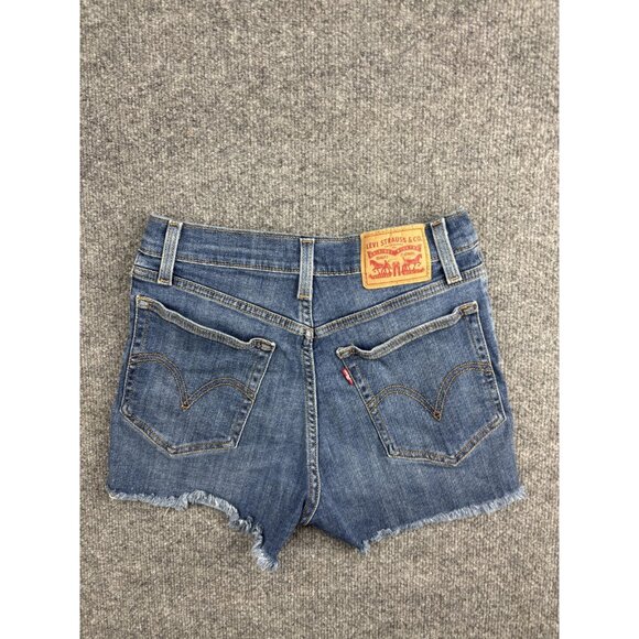Levis High Rise Shorts Womens 27 Denim Cut Off Distressed Frayed Hem Waterless - Picture 5 of 7